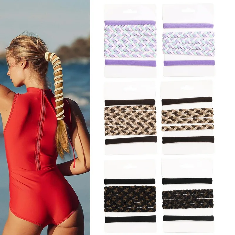 Модные спортивные резинки для волос в стиле бохо женщин эластичные серфинга