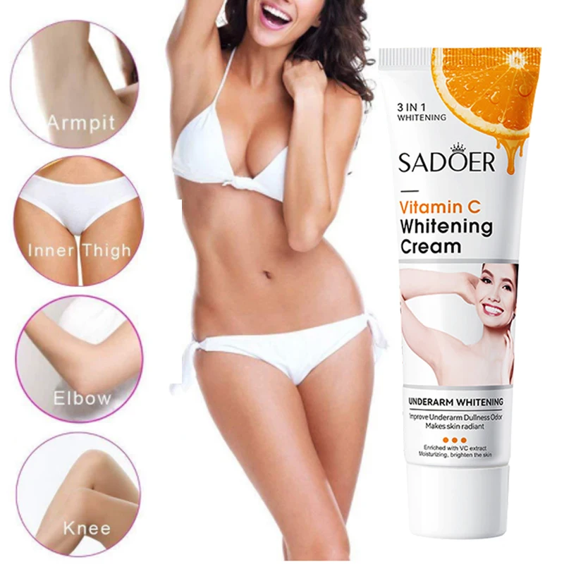 

Fast Armpit Whitening Essence Cream Vitamin C Moisture Brighten Desalinate Dullness Anti-Aging Mild Body Care Arm Legs 50g