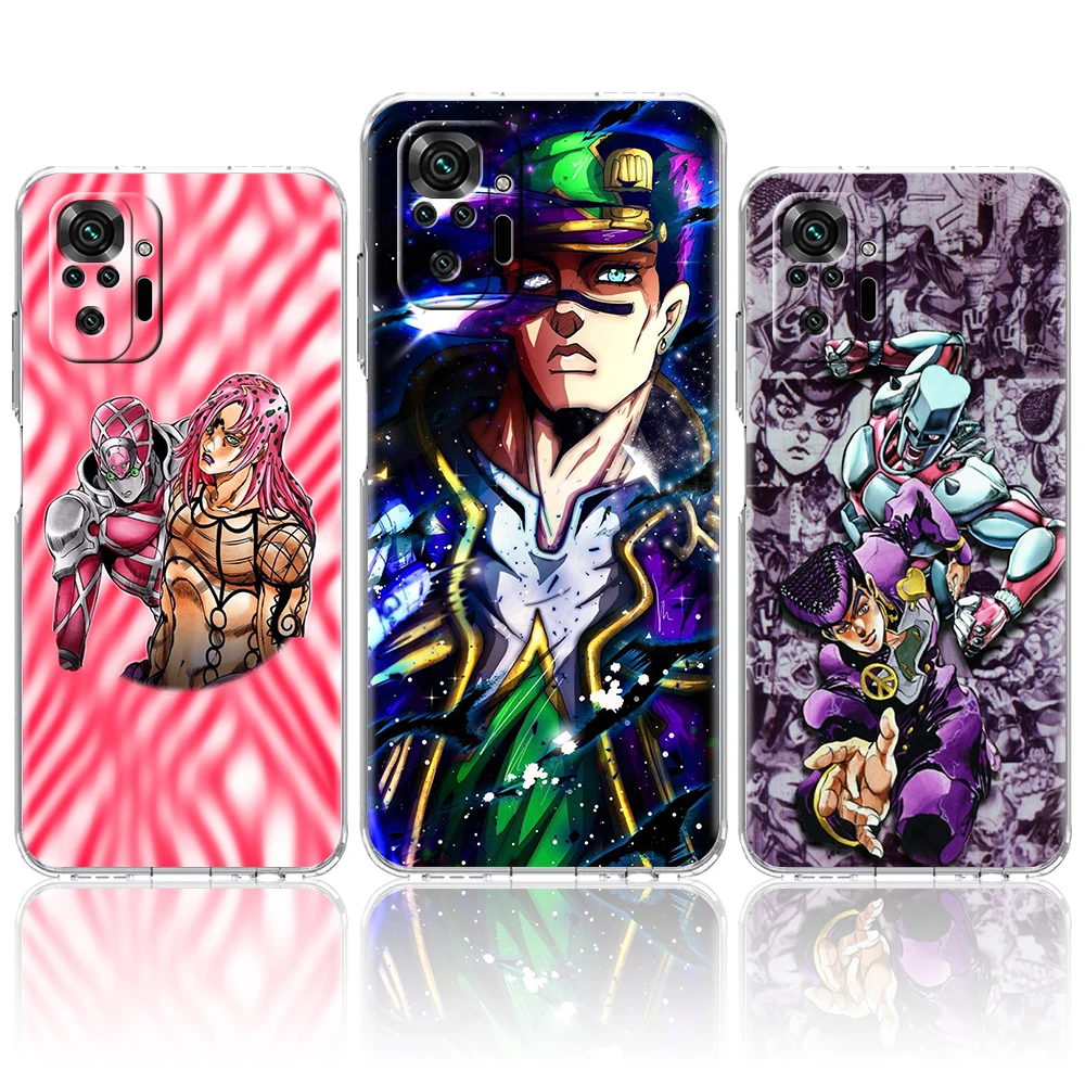 

JoJos Bizarre Adventure Transparent Phone Case Cover for Redmi Note 11 11T 10S 8A 9A 9C 7 8 9 10 K40 4G Plus Pro 4G Soft Shell