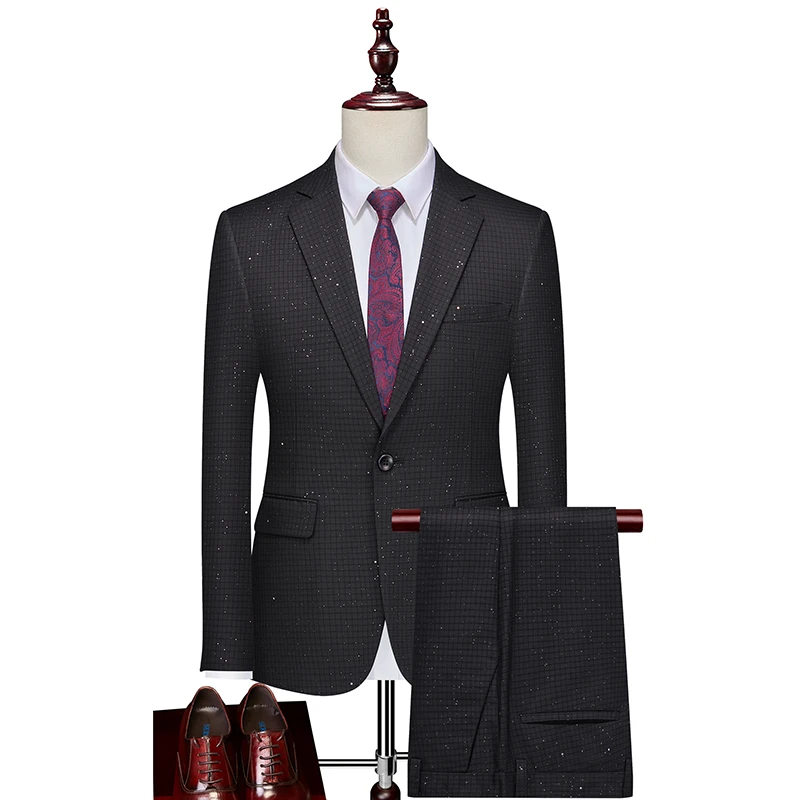 (пиджак + узоры) новые корейские тонкие костюмы с воротником-стойкой на одной