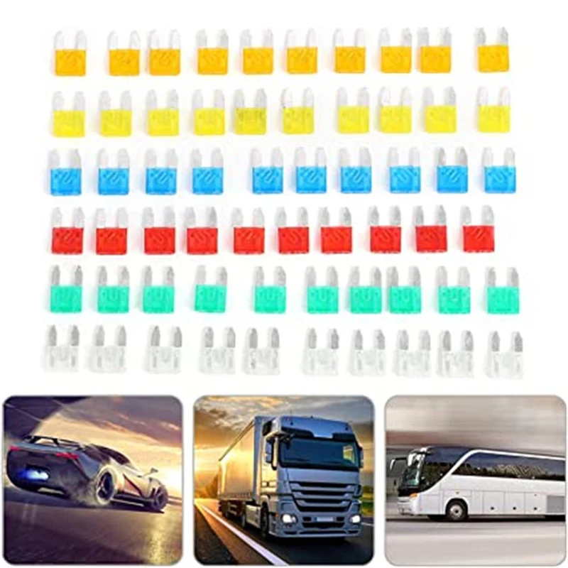 

60pcs Mini Blade Fuses Auto Car Truck Assortment Fuse Kit 5A 10A 15A 20A 25/30A