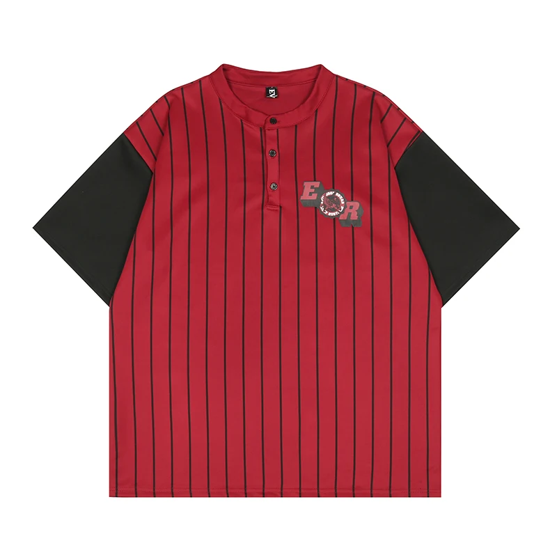 

Spring Summer V Neck Letter Striped Mens and Womens Tshirts Short Sleeve Color Match Patchwork Oversized Casual Top Tees