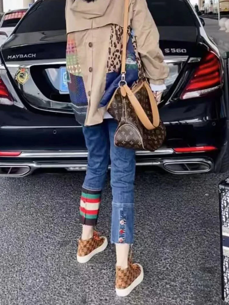 Y2k Big Size 2023 New Summer Thin Small Straight Leg Jeans Female Fat Mm Thin Nine Minutes Smoke Pipe Pants