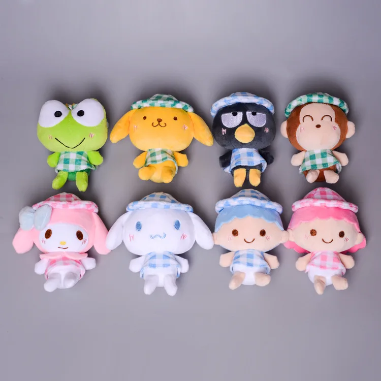

Kawaii Sanrio в шотландскую клетку Cinnamoroll, креативная Милая мультяшная плюшевая кукла, брелок, Набивная игрушка, пряжка для ключей, подвеска, сумка...