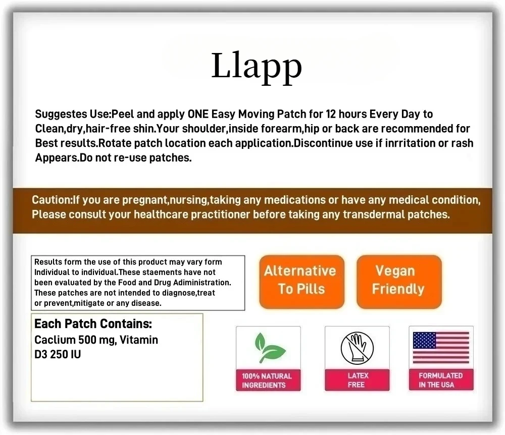 30 пластырей с кальциями и витамином D3 трансмимические пластыри для поддержки