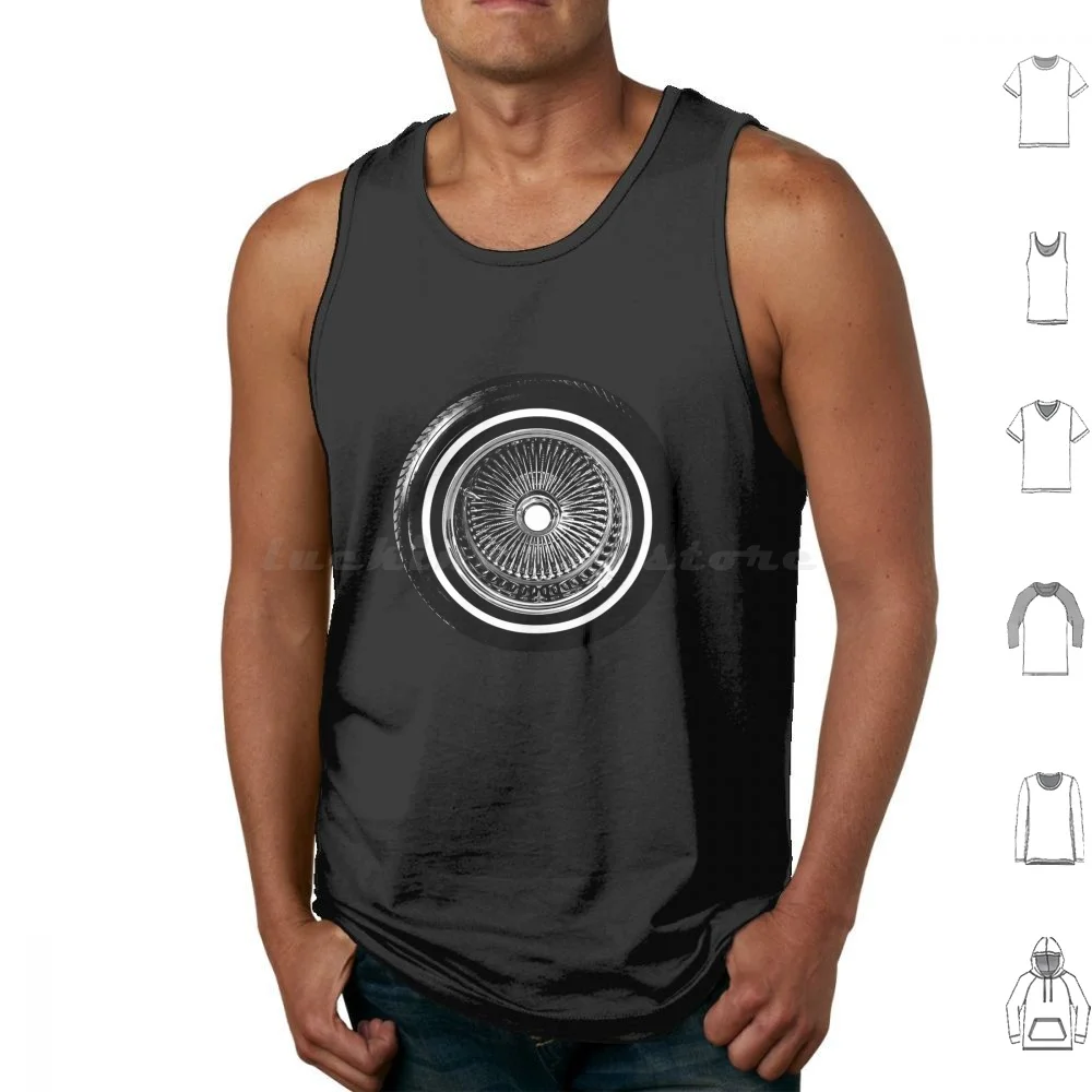 Lowrider Chrome Rims Wire Wheel Tank Tops Vest Sleeveless Impala Lowriderlifestyle Chevy Chicano Tattoo Hip Hop Southern
