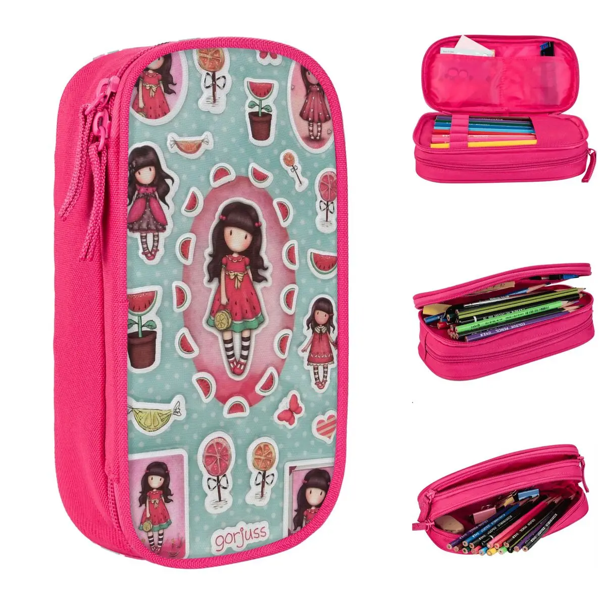 

Santoro Gorjuss Collage Pencil Cases Fashion Pen Holder Pencil Bags Student Big Capacity Students School Zipper Pencil Box