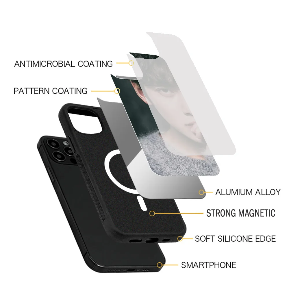 Чехол для телефона Ji Chang Wook стороны из Кореи IPhone 11 12 13 14 15 Plus Pro Max зеркальный