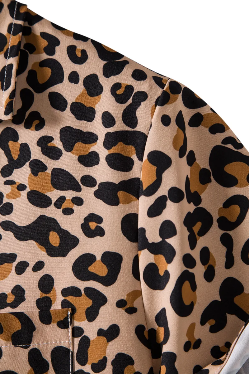 Hawaiian Beach Style Leopard Print Shirt 10 Colors Summer Cuban Neck Top Fashion Short Sleeve Blouse M-3XL