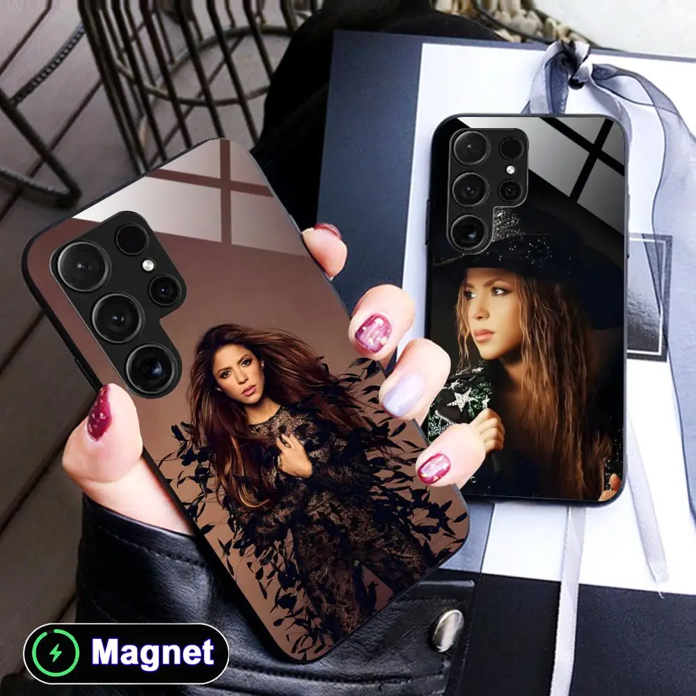 Фото Красивый чехол для телефона Shakira для Samsung Galaxy S26 S25 S24 S23 S22 S21 S20 Note20 Plus FE Ultra с магнитным стеклом. №4