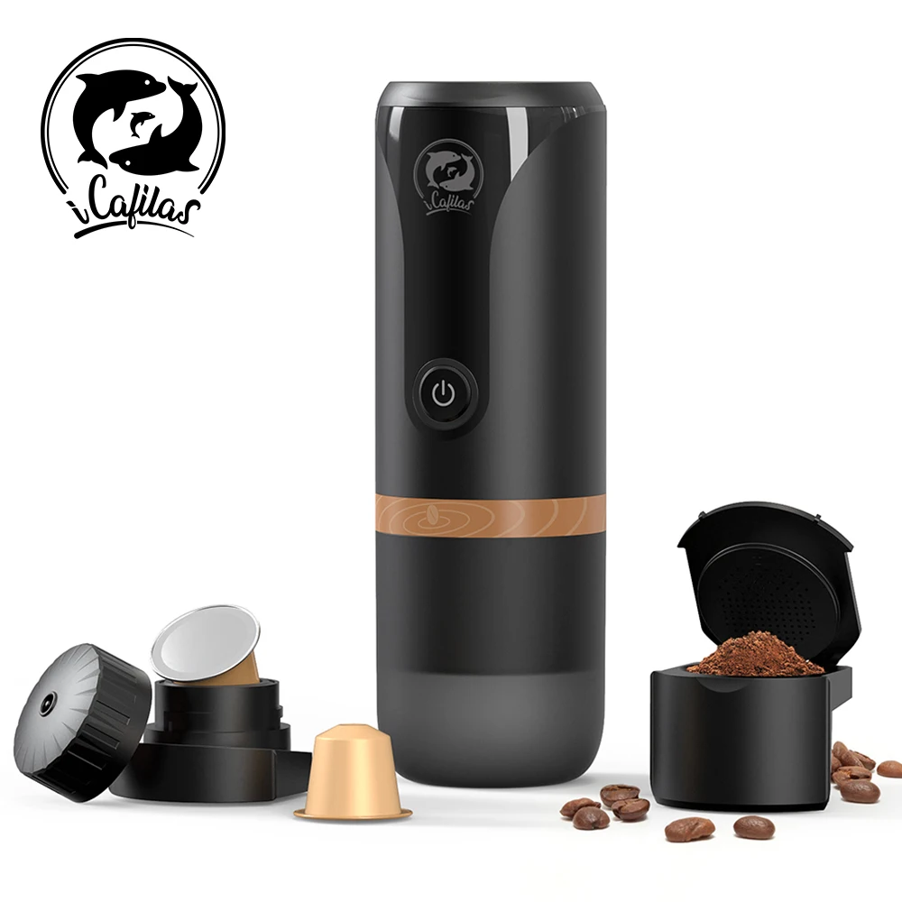 

iCafilas Portable Coffee Machine Expresso Coffee Maker Fit Nexpresso Dolce Pod Capsule Coffee Powder for Car & Home USB DC12V