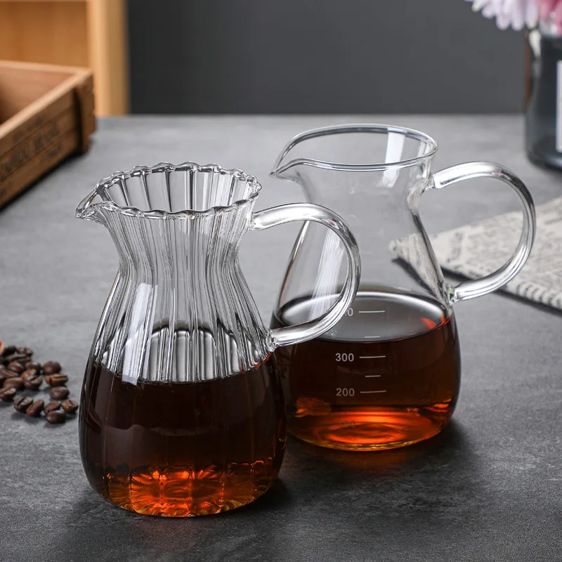 

Swabue Handcrafted Glass Coffee Pot Heat-resistant Pot Hand Brewed Pour Over Coffee Maker Server Sharing Pot Carafe Drinkware