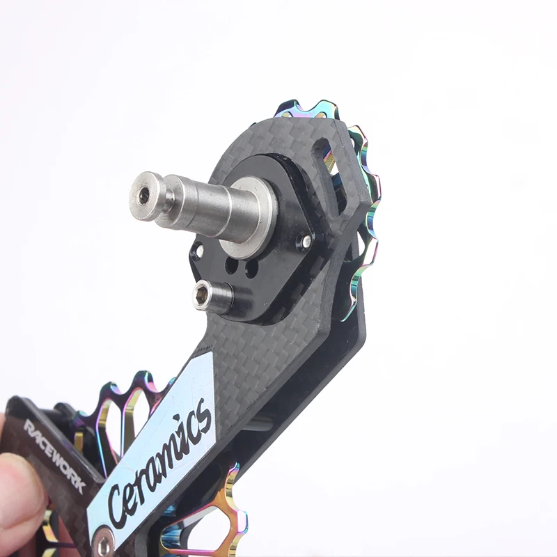 RACEWORK Ceramic Bearing Pulley Guide Wheel Rainbow for SHIMANO R7000 R8000/8050/9100 Road Bike Rear Derailleur Carbon Fiber 18T |