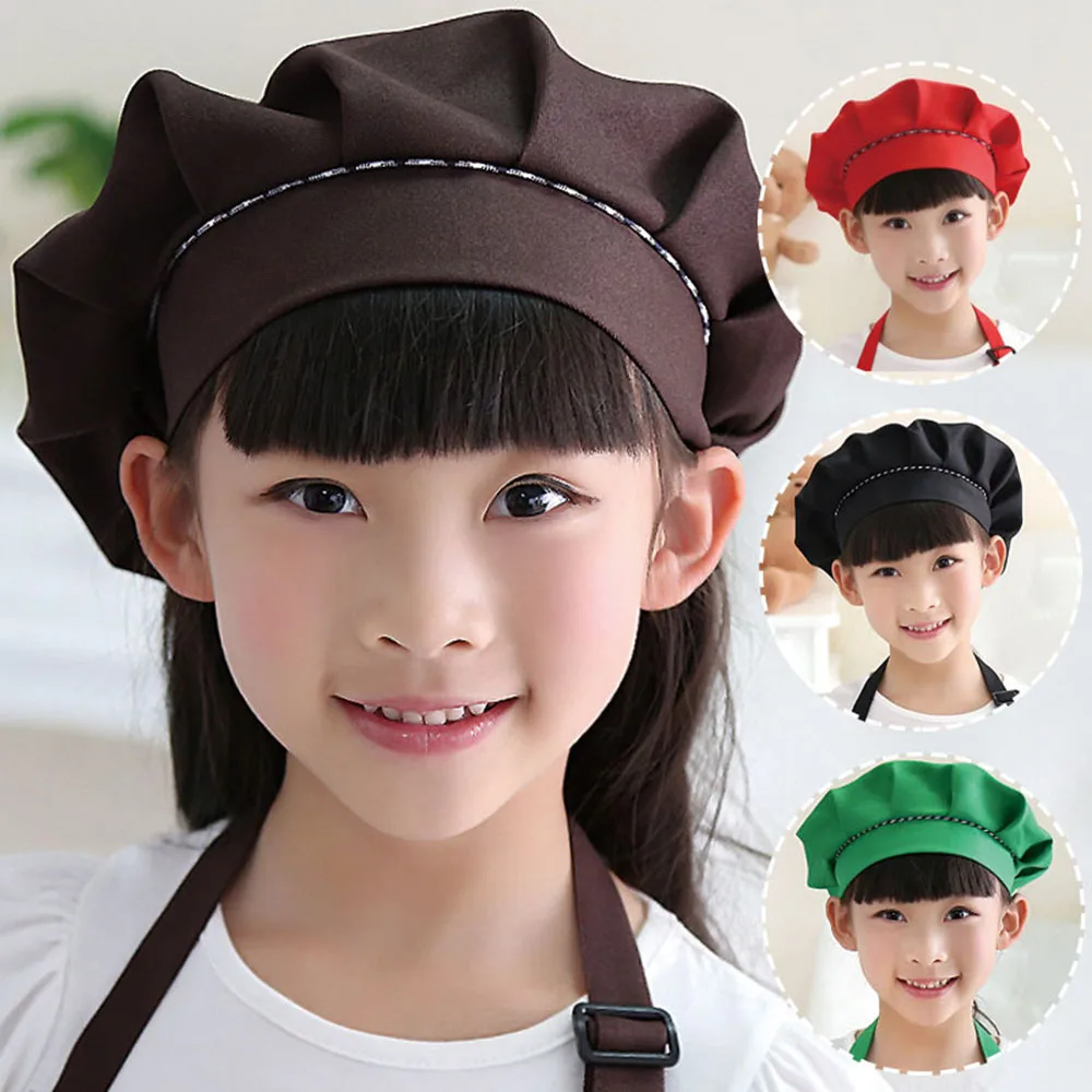 

Baby Chef Apron Hat Photography Prop Kids Costumes Chef Newborn Hat Baby Cook Hat Painter's Hat Classic Solid Color Dustproof