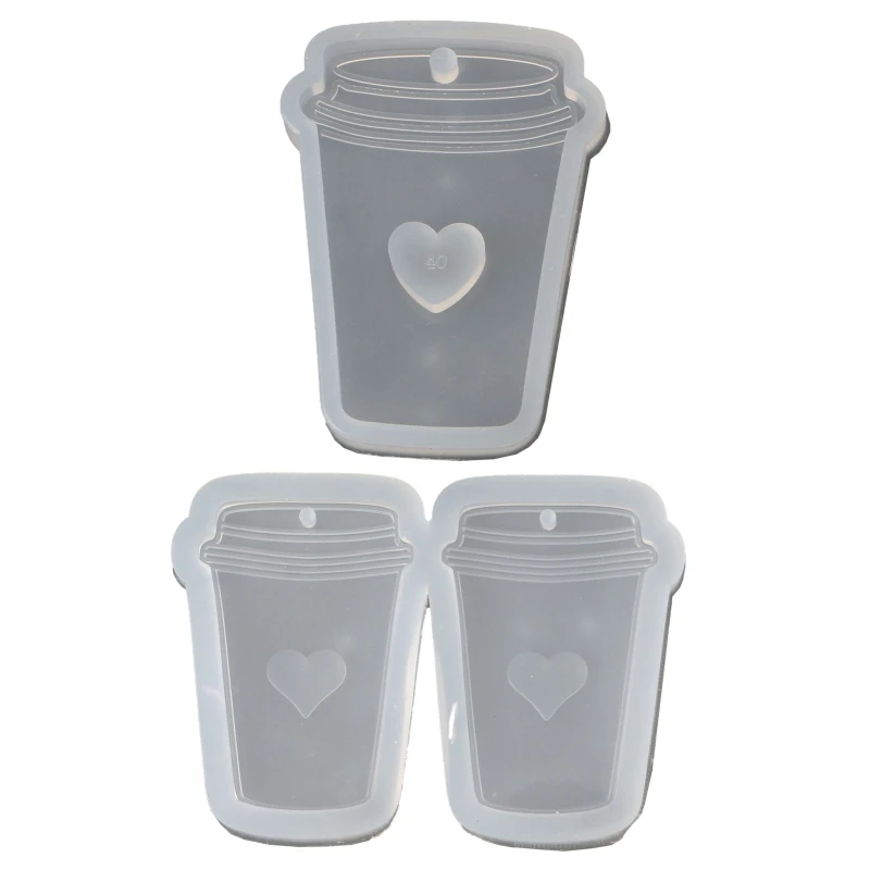 

Handmade Coffee Cup Keychain UV Crystal Epoxy Mold Hanging Pendant Drink Cup Keychains Resin Silicone Mould DIY Crafts