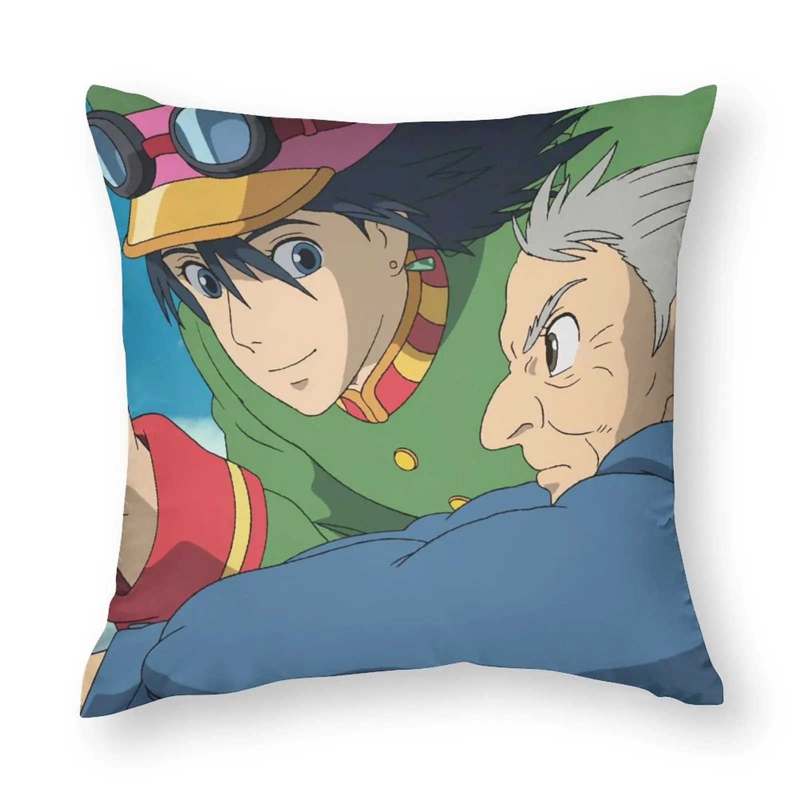 

Captain Howl And Grandma Sophie Pillow Case Howls Moving Castle Polyester Sofa Pillowcase Zipper Spring Luxury Cover