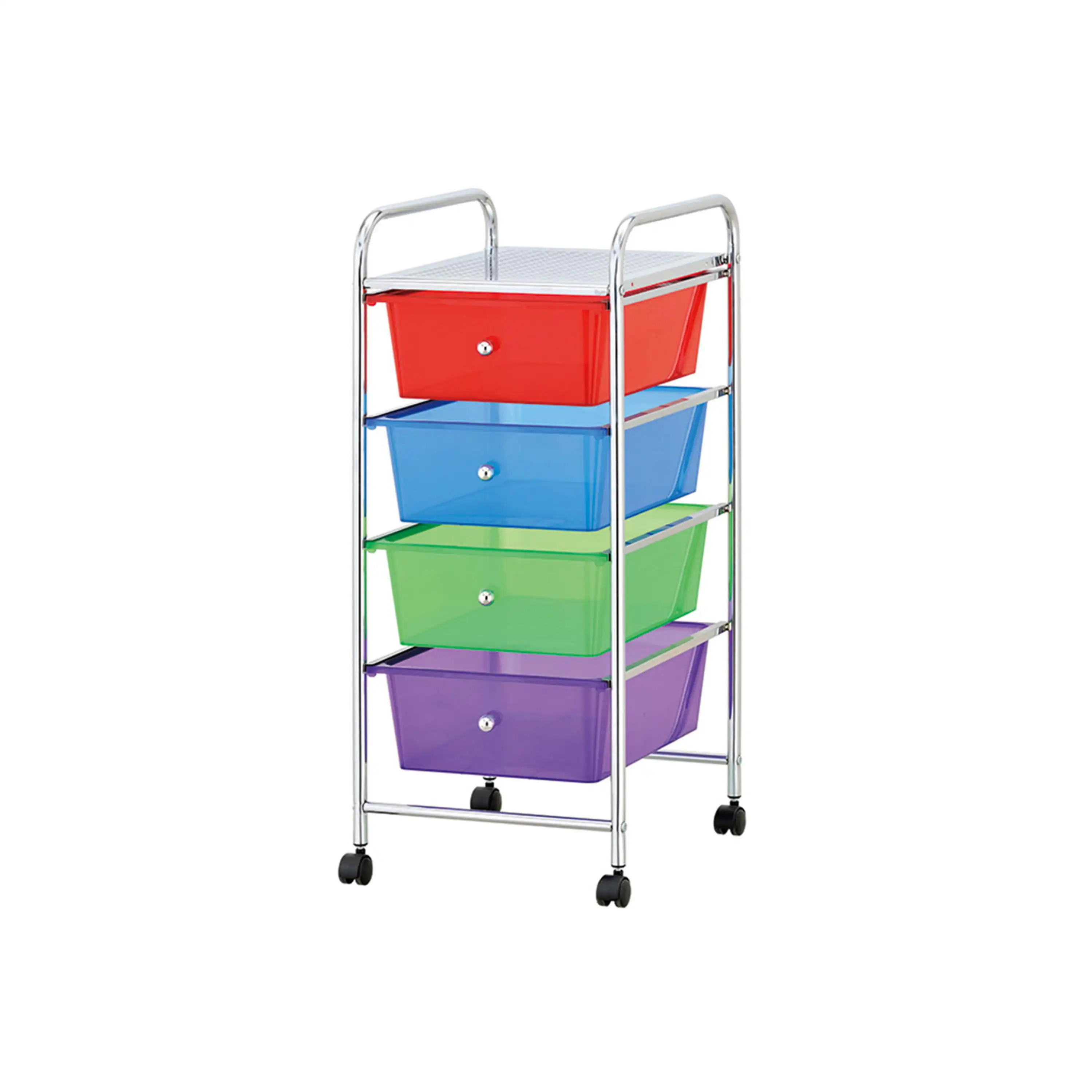 

4 Drawers Utility Storage Rolling Cart with Removable Containers, Multi