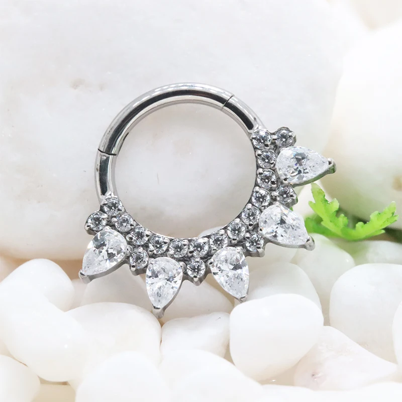 G23 Титановое кольцо для пирсинга Daith 16G Кликер Перегородка Ухо Спираль