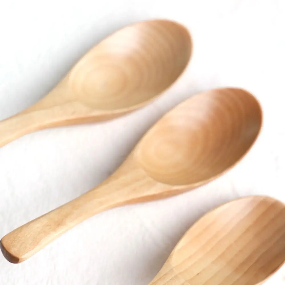 

Baby Adults Mixing Wooden Elegant Tableware Cutlery Kitchen Utensil Soup Spoons Scoop