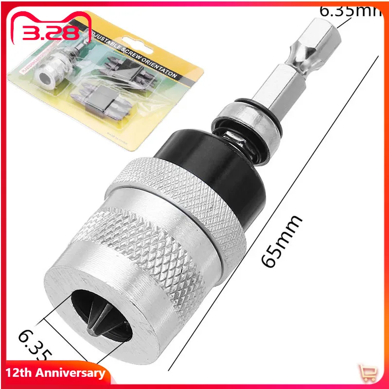

Adjustable Screw Depth Limiter Holder 6.35mm Batch Header Interface with 12pcs PH2 Screwdriver Bits For Woodworking