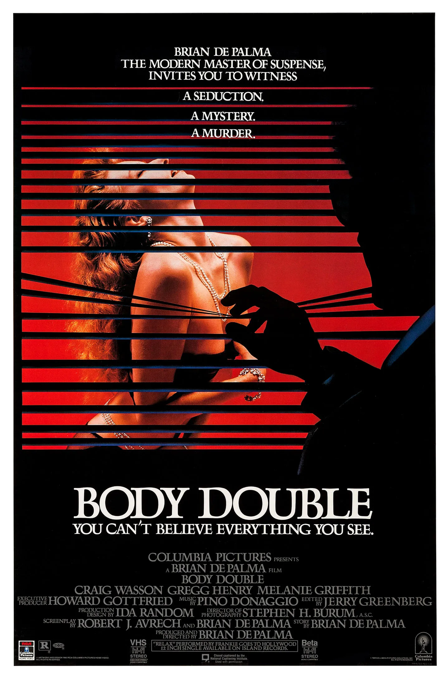 Шелковый плакат BODY DOUBLE MOVIE с художественной печатью для украшения стен вашего дома 24x36 дюймов