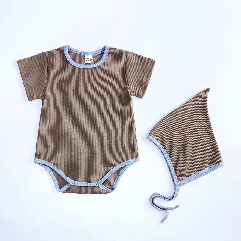 

Newborn Baby Boys Girls Clothes Newborn Boys Girls Romper Jumpsuit hats Long Sleeves White Blue Playsuit Kids Clothes For 0-24M