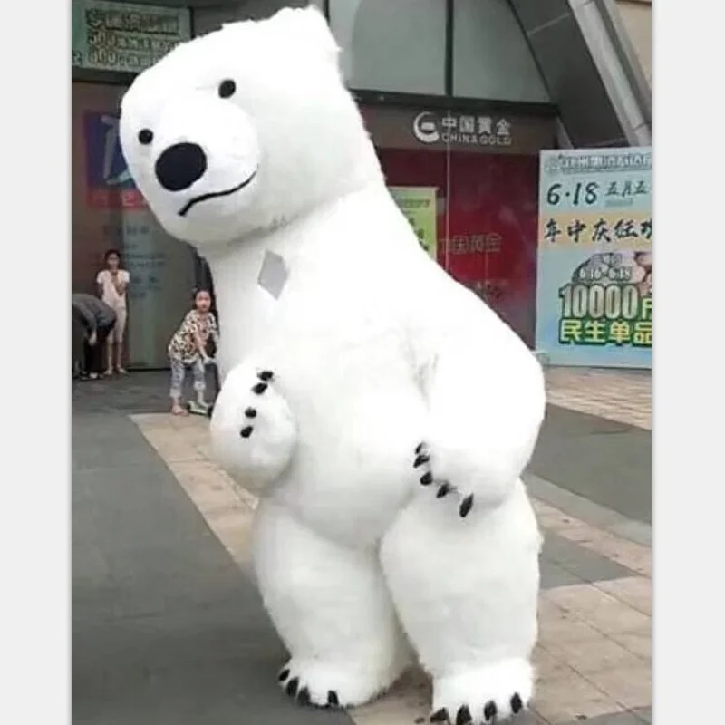 Надувной костюм полярного медведя из мультфильма акция представление кукольный