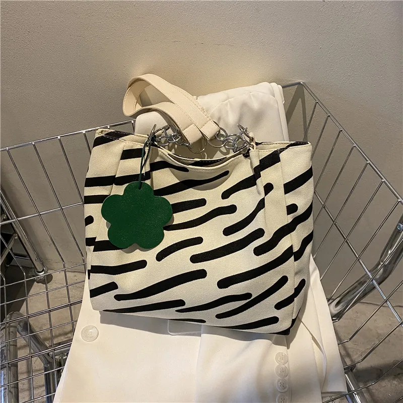 

Холщовая Сумка с принтом зебры, женская летняя новая модная сумка-тоут, вместительная классная сумка через плечо, кошельки и сумочки