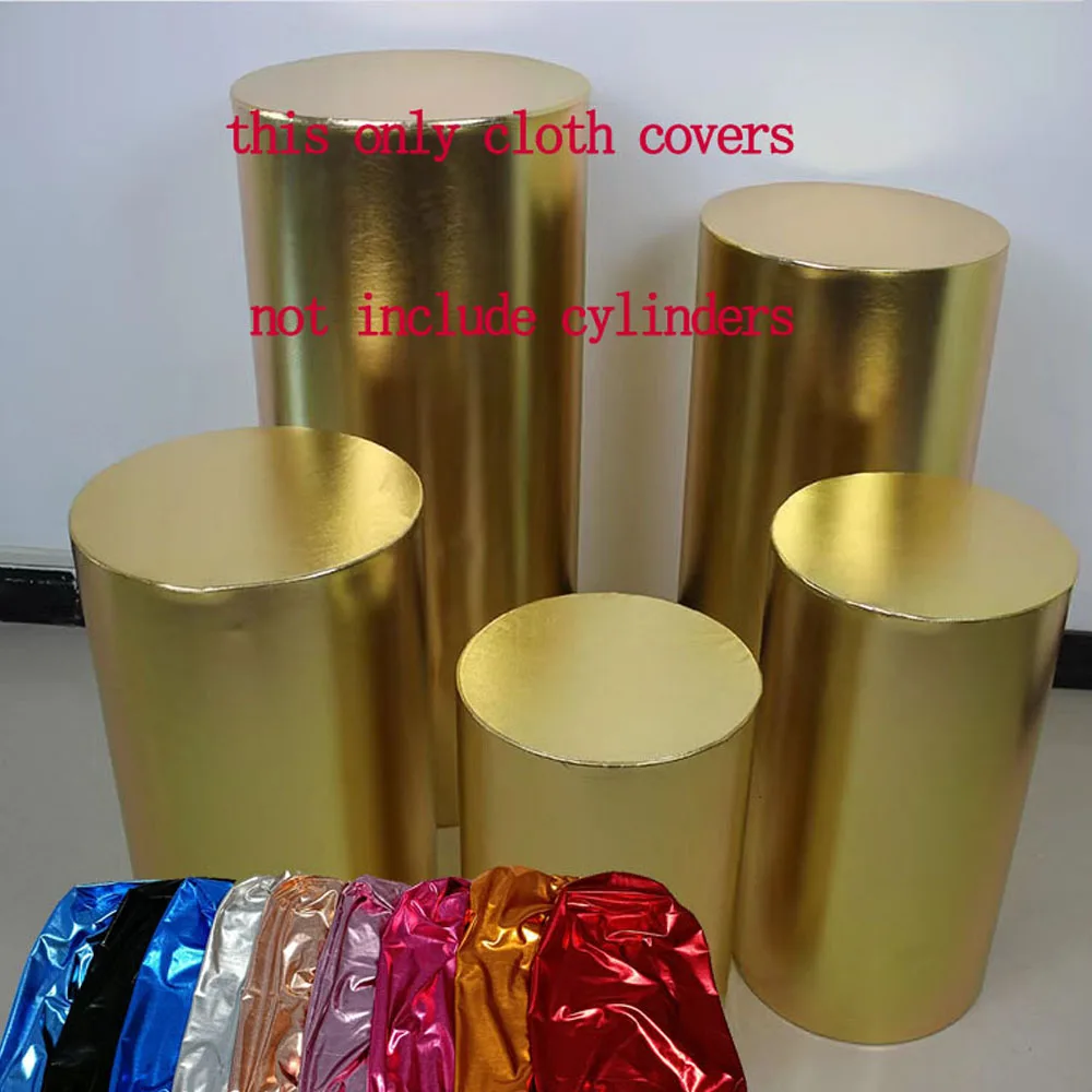 Cylinder Circular Column Cloth Round Risers Flower Stand Covers Display Party Cake Pedestal Wedding Decorations Plinths