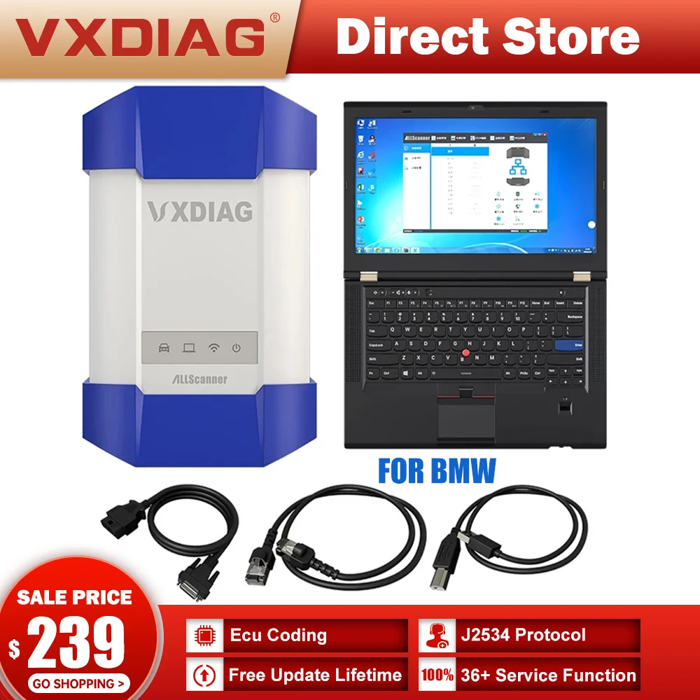 

VXDIAG VD510 For BMW profissional Car Diagnostic tools ICOM A2 A3 All System Scnaner J2534 ECU Programming Coding Free Update