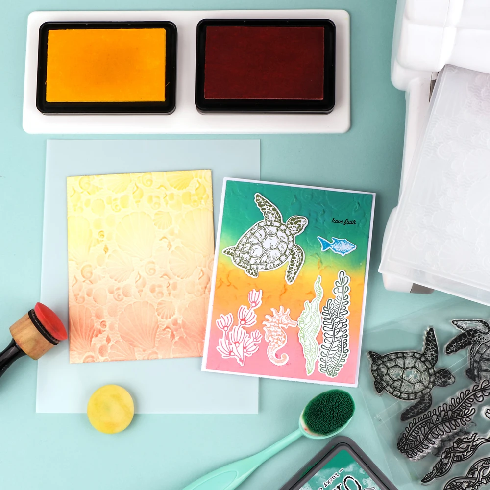 Новая папка с 3D тиснением в виде ракушки инструменты для скрапбукинга материал