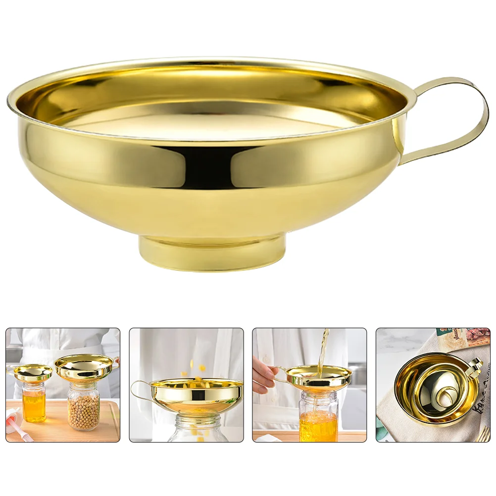 

Jam Strainer Small Canning Stainless Steel Funnel Wide Mouth Funnel Wide Funnel Metal Funnel for Oil Kitchen