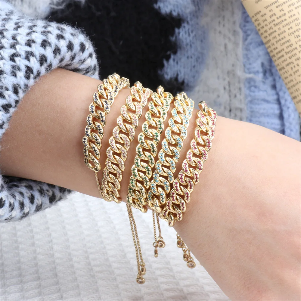 

PONYKISS богемный 925 Стерлинговое Серебро Куба твист узел толстая цепь красочный Циркон регулируемый браслет для женщин хип-хоп ювелирные изде...