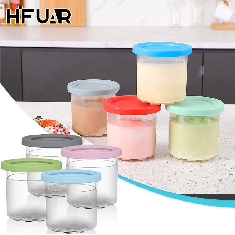 

Ice Cream Pints Cups For Ninja- Creami Nc299amz/Nc300s Series Ice Cream Maker Replacements Storage Jar With Sealing Lids
