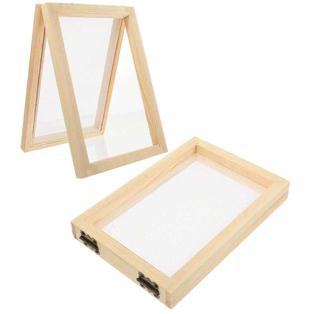 

2 Pcs Crafts Kids Paper Flowers Making Frame Wood Wooden Screen Copper Tools Child