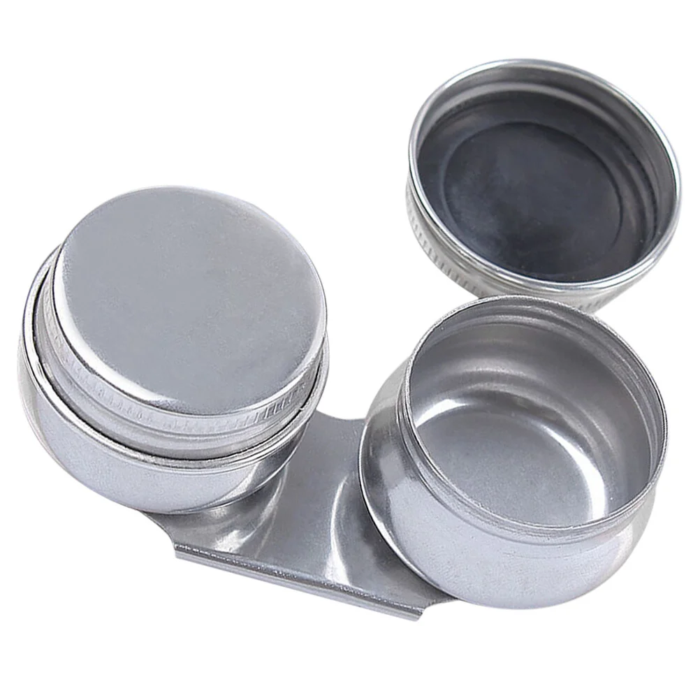 

Stainless Steel Pot Tools Brush Cleaning Jar Palette Cup Oil Painting Coloring Metal Double Lid Design Palettes