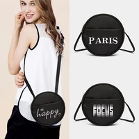 women crossbody storge bag phrase text series pattern round messenger shoulder top handle bags high school female messenger bag