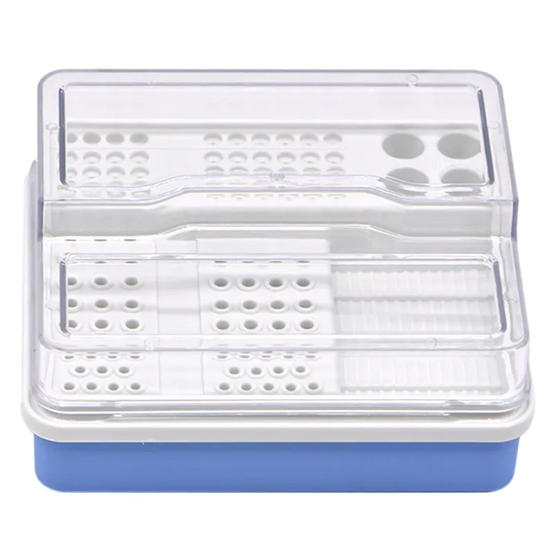 

96 Holes Dental Endo Box Carbide Burs Diamond Burs Drill Placement Box Plastic Implant Holder Sterilize Case Disinfection Holder