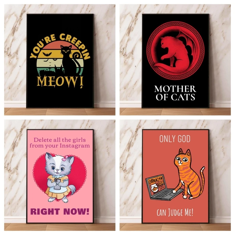 

Poster And Painting Funny Catmazon Cat Decoration Paintings Birthday Gifts Comics Pictures Classic Living Room
