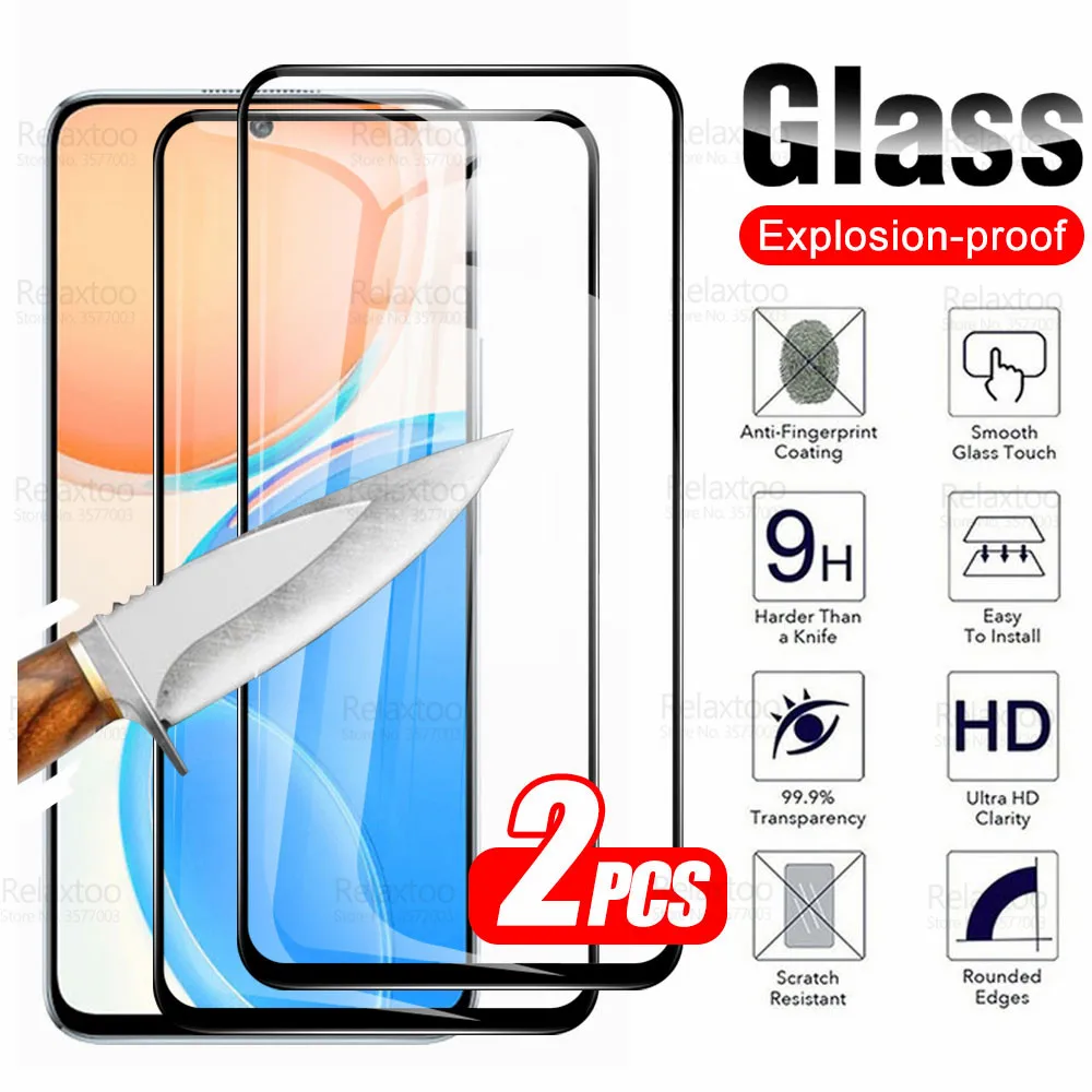

Закаленное стекло с полным покрытием для Honor X8, 2 шт., защитное стекло на Honr, Hnor, Honro X8, X 8, 6,7 дюйма, 2022, Защитная пленка для экрана телефона
