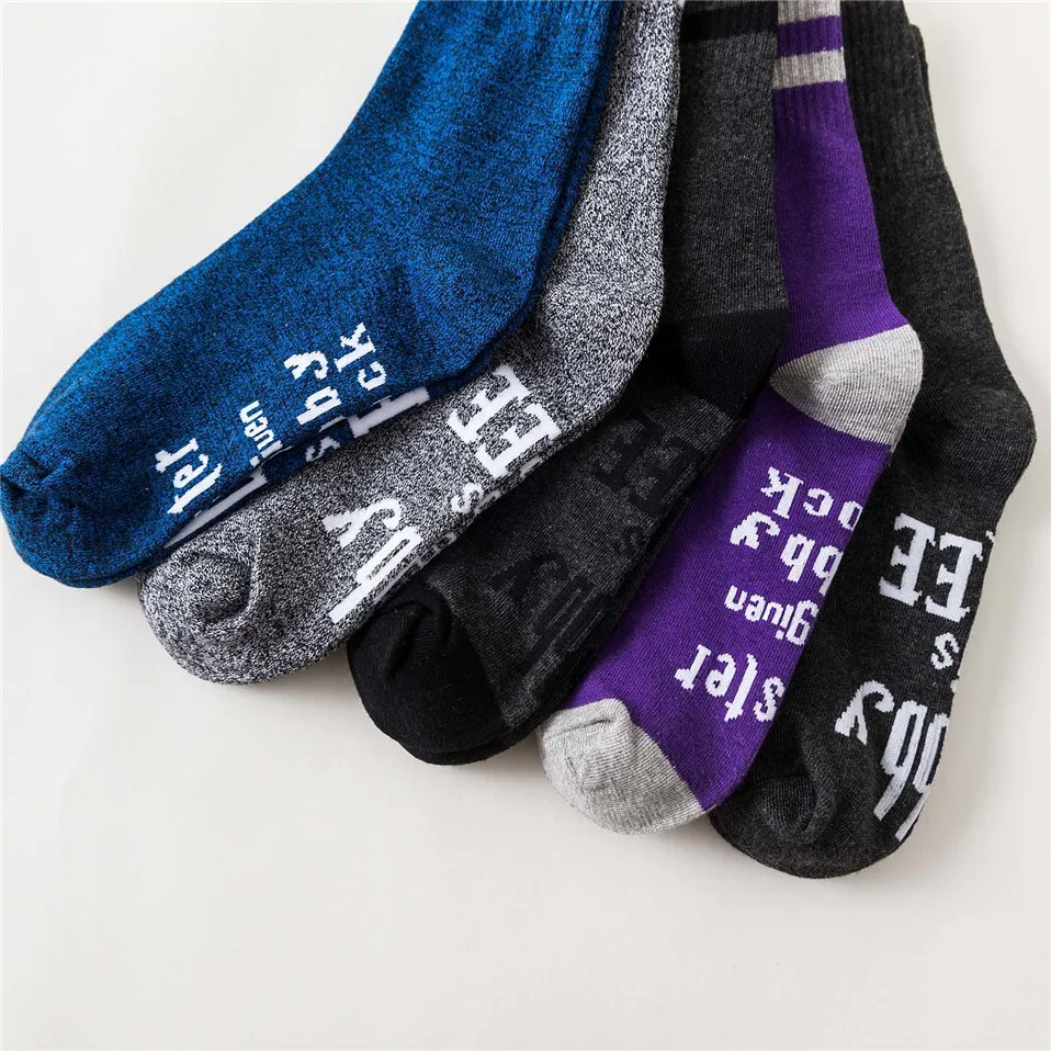 New 11 Colors Crew Socks for Women Purple Funny Letters  is Free Casual Socks Amozae Hip Hop Streetwear Skateboard Harajuku