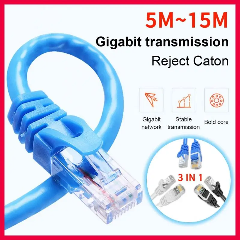 

RYRA Ethernet Cable Cat6 Lan Cable UTP RJ45 Network Patch Cable 0.5m 10m 15m For PS PC Internet Router Cat 6 Ethernet Cable