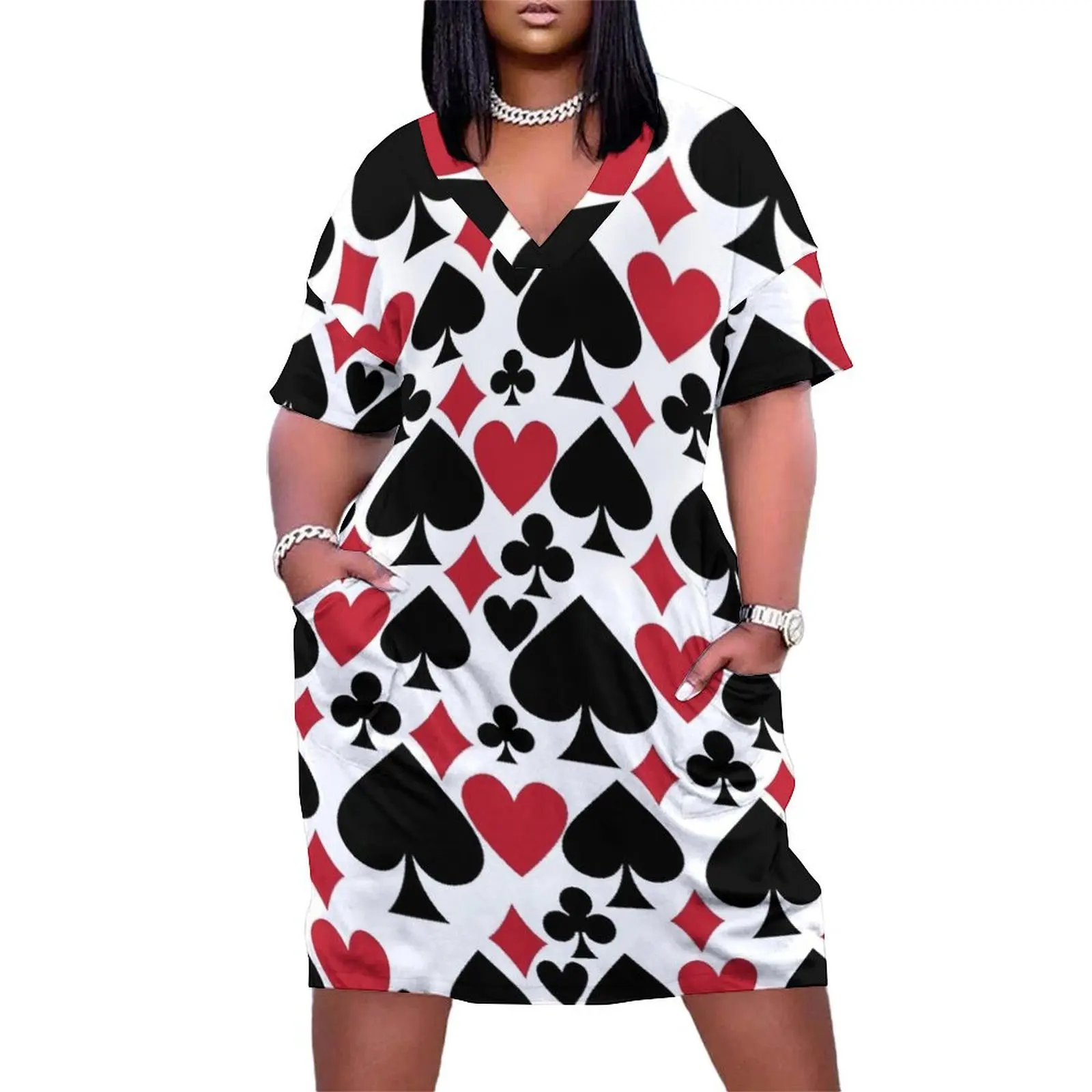 Костюмы для игральных карт сердечки бриллианты клубы пики свободное платье с