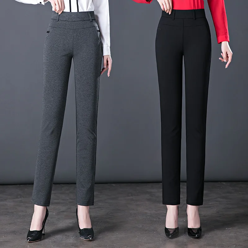

Suit Women 2022 New Spring and Autumn Middle-aged Mother Pants High Waist Elastic Large Size Straight Harem Pants