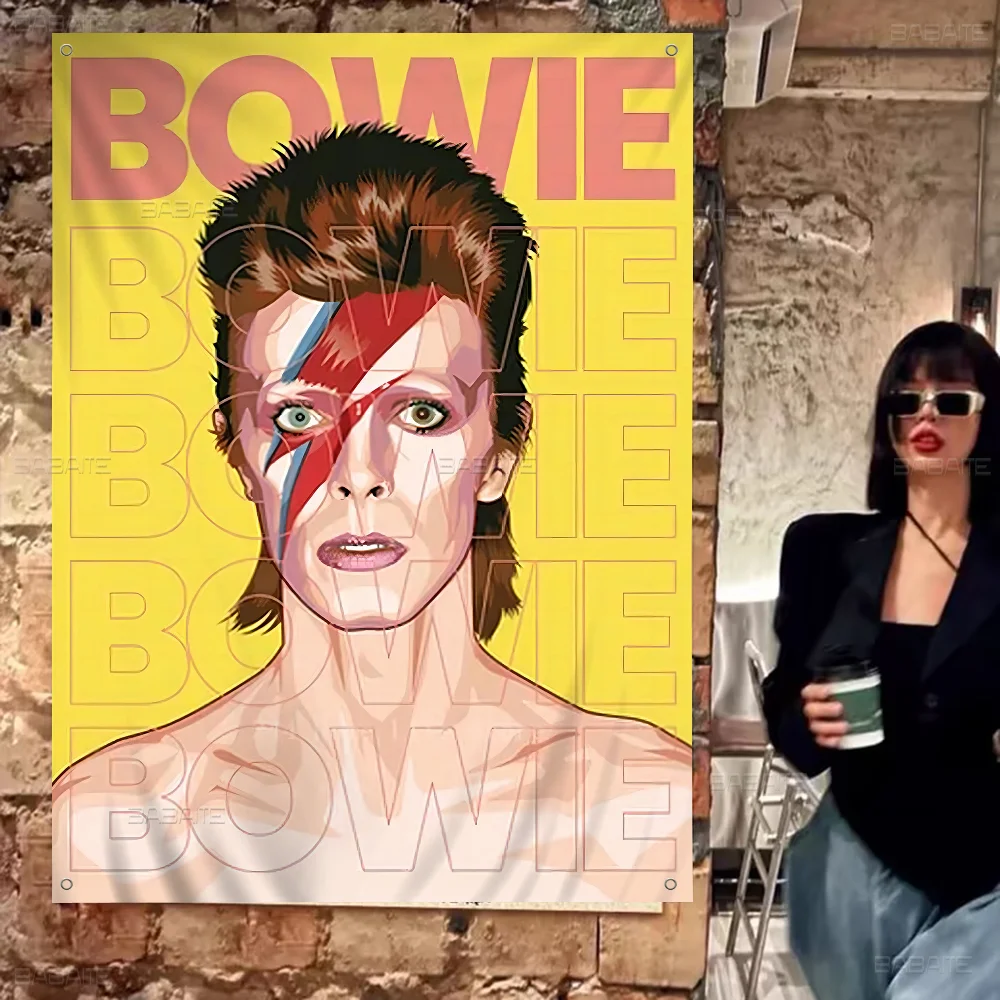 British Rock Singer D-David_B-Bowie Colorful Flag Wall Hanging Bohemian Banner Mandala Indoor Art Decor