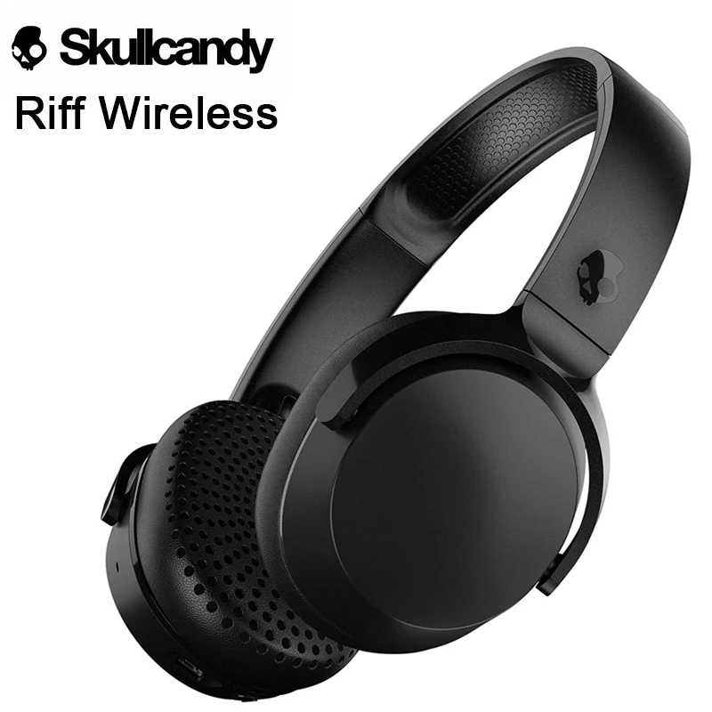 

Skullcandy Riff Wireless On-Ear Headphones with Microphone Rapid Charge Foldable Bluetooth Headsets Faux Leather Ear Cushions