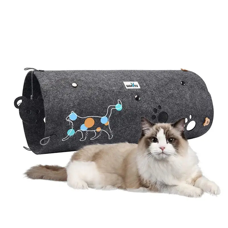 

Игровой тоннель для кошек, Фотофон с раздвижным полом, Портативная Игрушка-трубка из войлока для котят, домашние аксессуары