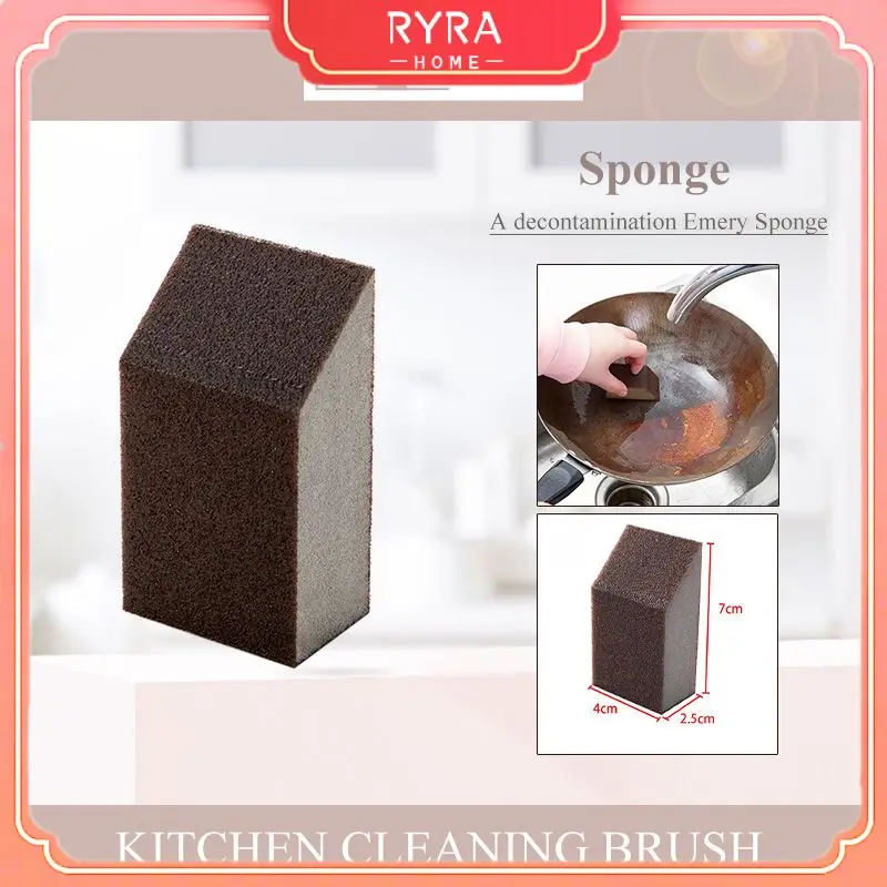 

Trapezoidal Sponge Carborundum Brush Kitchen Washing Strong Decontamination Brush Househeld Emery Rust Removing Tool