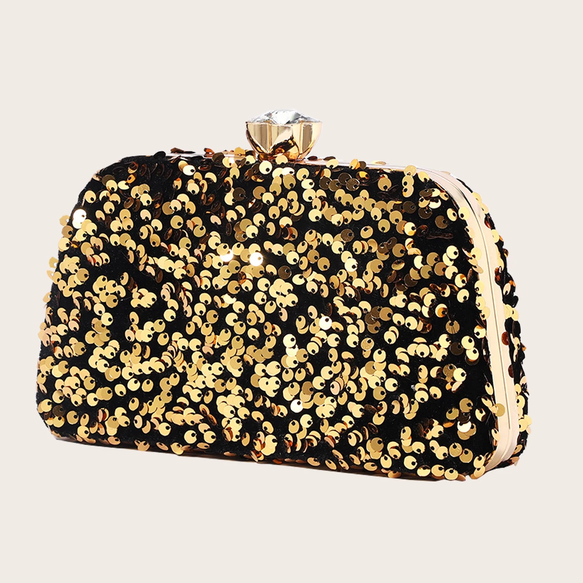 

2023 Evening Bag Women's Sequined Clutch Bag Party Prom Small Handbag Fashionable All-matching Date Bag with Chain