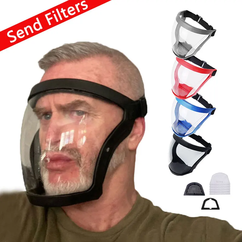 

Transparent Filthers Mask Eye With Facial Shield Head Work Safety Anti-fog Proof Face Protection Oil-splash Full Cover Glasses